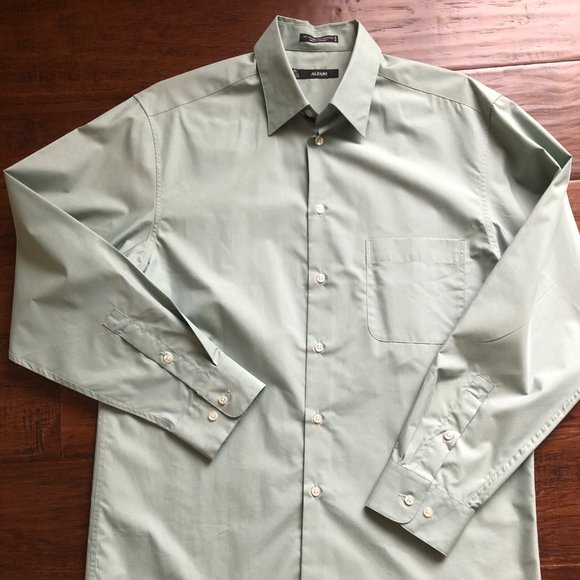 Alfani mens mint green dress shirt size Medium M - Picture 3 of 8